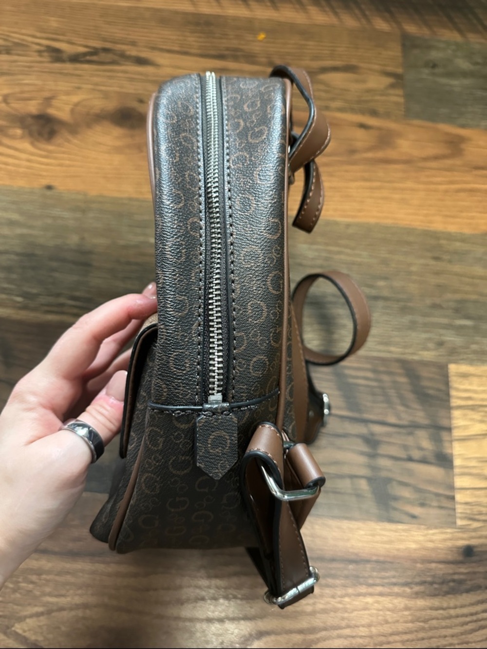 Guess Two-Tone Brown Backpack - Picture 4 of 6